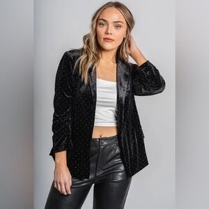 Velvet Rhinestone Blazer